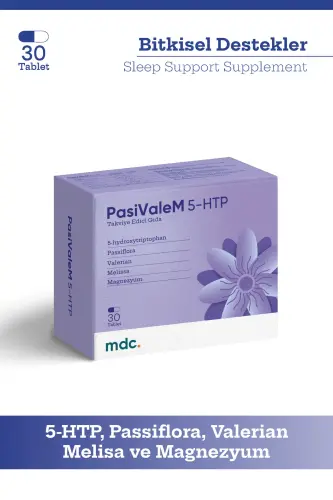 Pasivalem 5-htp Dietary Supplement 30 Tablets (5-HTP, PASSIFLORA, VALERIAN, LEMON BALM, MAGNESIUM) - 1