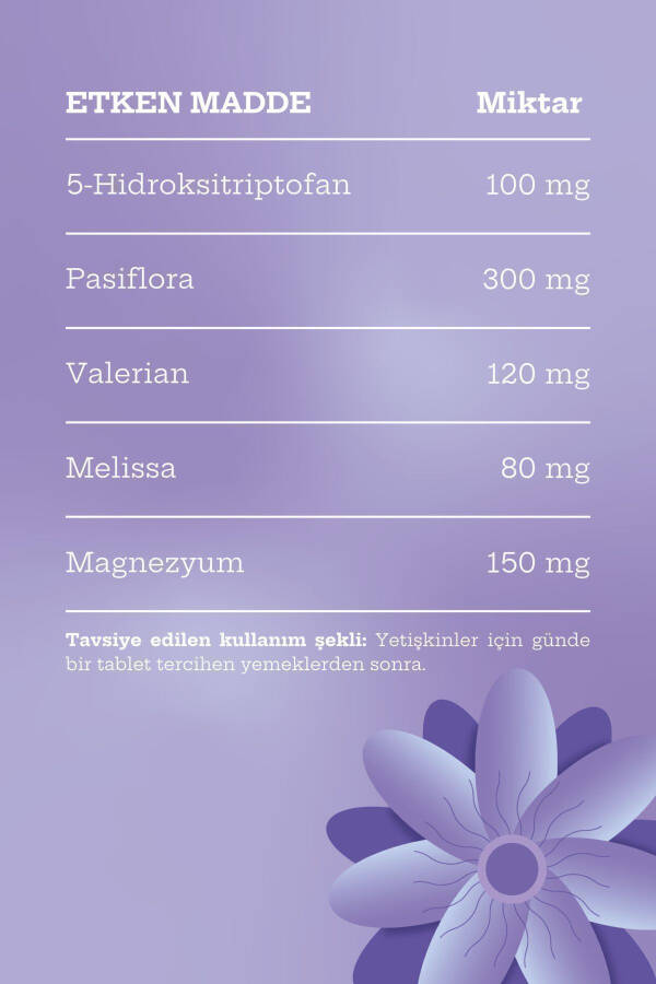 Pasivalem 5-htp Oziq-ovqat qo'shimchasi 30 tabletka (5-HTP, PASSIFLORA, VALERIAN, MELISSA, MAGNESIUM) - 6