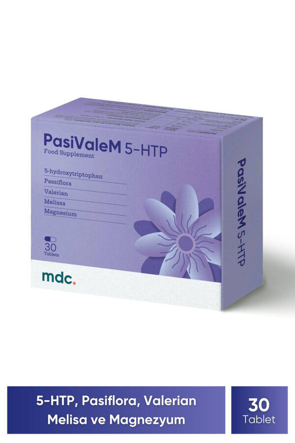 Pasivalem 5-htp Oziq-ovqat qo'shimchasi 30 tabletka (5-HTP, PASSIFLORA, VALERIAN, MELISSA, MAGNESIUM) - 8