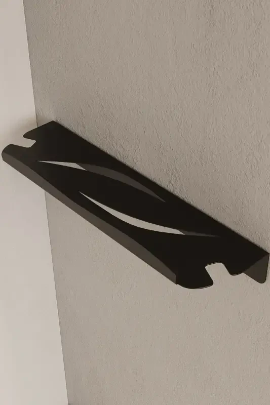 Paslanmaz Çelik Banyo Rafı - Yapışkanlı Duş Askısı Şampuan Rafı Mat Siyah Askılık - 4