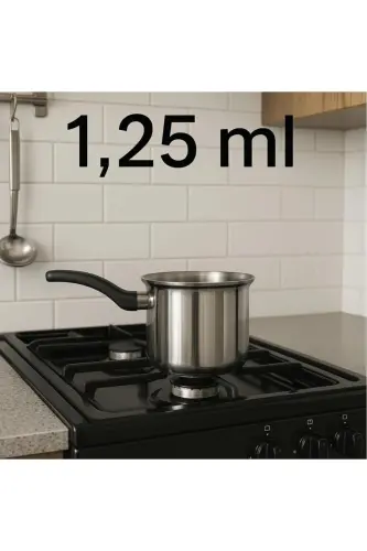 Paslanmaz Çelik Cezve Sütlük No: 10 15-FİNCAN-Gri 