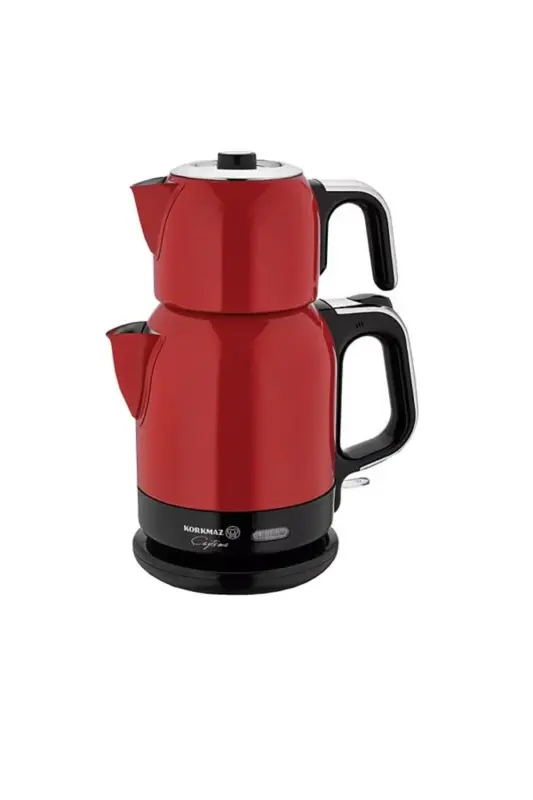 Paslanmaz Çelik Elektrikli Çay Makinesi 2.6 Lt -yeni Seri--KIRMIZI - KORKMAZ