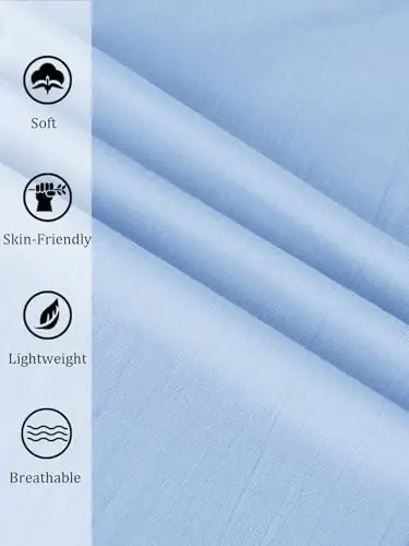 PASLTER Mens Casual Linen Pants Loose Fit Elastic Drawstring Waist Straight-Legs Summer Yoga Beach Long Pants - 5