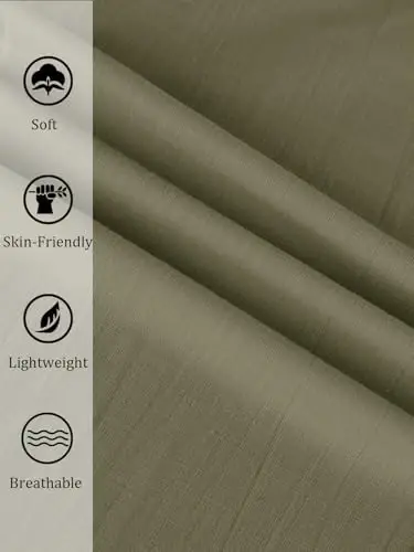 PASLTER Mens Casual Linen Pants Loose Fit Elastic Drawstring Waist Straight-Legs Summer Yoga Beach Long Pants - 5