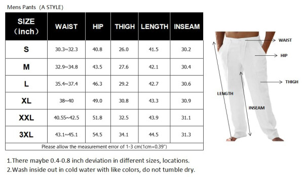 PASLTER Mens Casual Linen Pants Loose Fit Elastic Drawstring Waist Straight-Legs Summer Yoga Beach Long Pants - 7