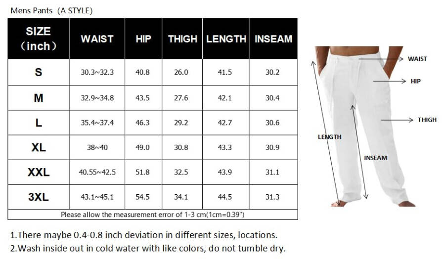 PASLTER Mens Casual Linen Pants Loose Fit Elastic Drawstring Waist Straight-Legs Summer Yoga Beach Long Pants - 7