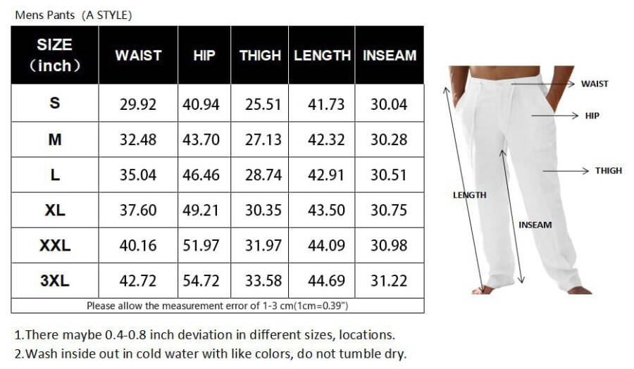 PASLTER Mens Casual Linen Pants Loose Fit Elastic Drawstring Waist Straight-Legs Summer Yoga Beach Long Pants - 1