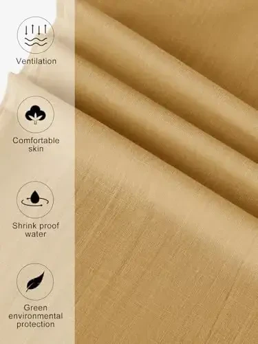 PASLTER Mens Casual Linen Pants Loose Fit Elastic Drawstring Waist Straight-Legs Summer Yoga Beach Long Pants - 6