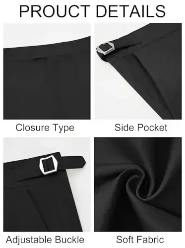 PASLTER Mens Chinos Pants Slim Fit Stretch Flat-Front Skinny Dress Suit Pants Cotton Slacks - 5