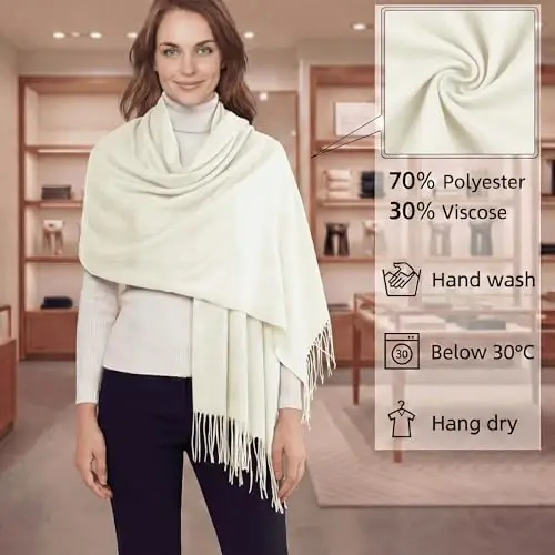 PasModazoneina Shawl Wraps for Women Large Winter Scarf Soft Shawls and Wraps for Evening Dresses Shawl for Wedding 
