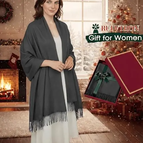 PasModazoneina Shawl Ayollar uchun katta qishki ro'mol Yumshoq ro'mol va kechki liboslar uchun ro'mol To'y uchun ro'mol - 3