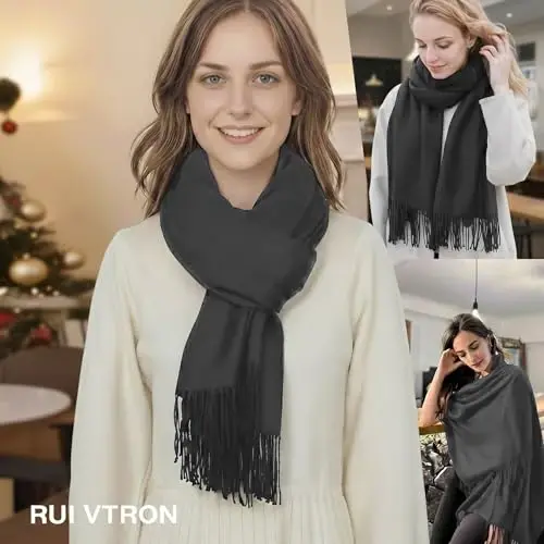 PasModazoneina Shawl Ayollar uchun katta qishki ro'mol Yumshoq ro'mol va kechki liboslar uchun ro'mol To'y uchun ro'mol - 4