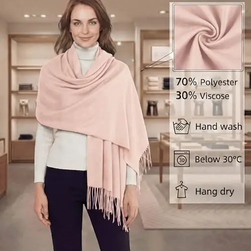 PasModazoneina Shawl Ayollar uchun katta qishki ro'mol Yumshoq ro'mol va kechki liboslar uchun ro'mol To'y uchun ro'mol - 1