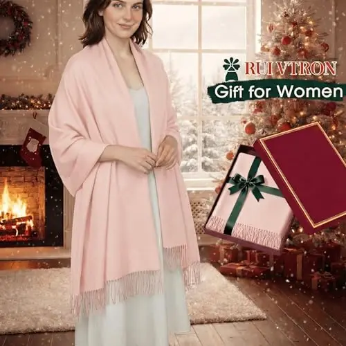 PasModazoneina Shawl Ayollar uchun katta qishki ro'mol Yumshoq ro'mol va kechki liboslar uchun ro'mol To'y uchun ro'mol - 3