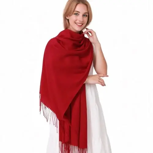 PasModazoneina Shawl Ayollar uchun katta qishki sharf Yumshoq ro'mol va kechki liboslar uchun ro'mol To'y uchun ro'mol - 2