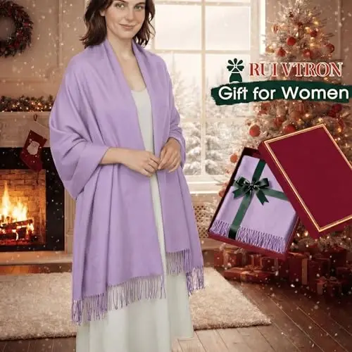 PasModazoneina Shawl Ayollar uchun katta qishki sharf Yumshoq ro'mol va kechki liboslar uchun ro'mol To'y uchun ro'mol - 3