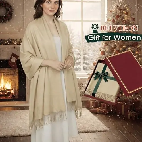 PasModazoneina Shawl Ayollar uchun katta qishki sharf Yumshoq ro'mol va kechki liboslar uchun ro'mol To'y uchun ro'mol - 3