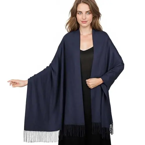 PasModazoneina Shawl Ayollar uchun katta qishki sharf yumshoq ro'mollar va kechki liboslar uchun ro'mol to'ylar uchun ro'mol - 6
