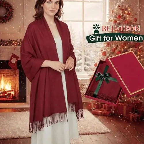 PasModazoneina Shawl Ayollar uchun katta qishki sharf yumshoq ro'mollar va kechki liboslar uchun ro'mollar To'y uchun ro'mol - 3