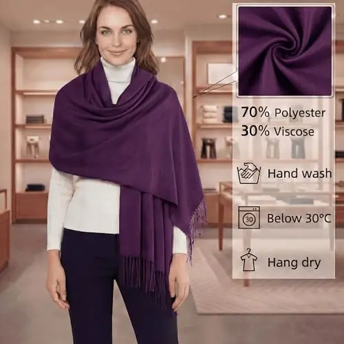 PasModazoneina Shawl Wraps for Women Large Winter Scarf Soft Shawls and Wraps for Evening Dresses Shawl for Wedding 