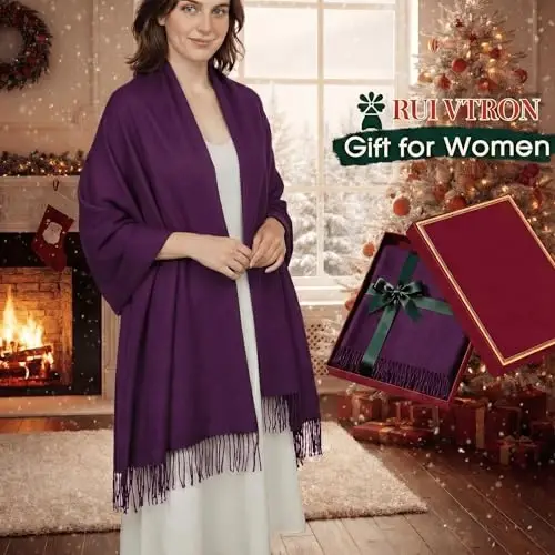 PasModazoneina Shawl Wraps for Women Large Winter Scarf Soft Shawls and Wraps for Evening Dresses Shawl for Wedding - 3