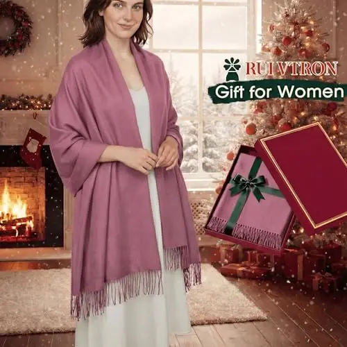 PasModazoneina Shawl Wraps for Women Large Winter Scarf Soft Shawls and Wraps for Evening Dresses Shawl for Wedding - 3