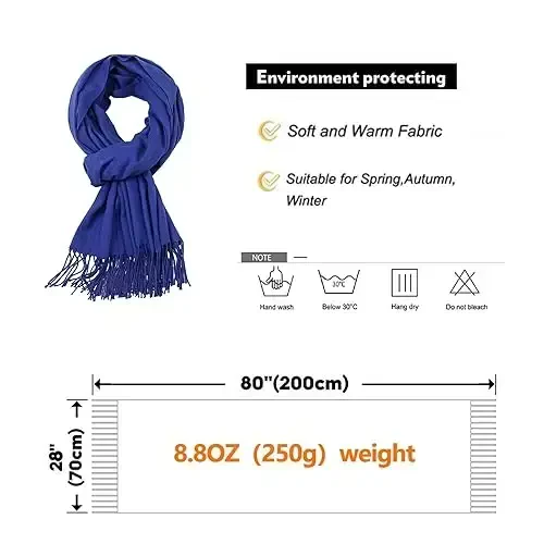 PasModazoneina Shawl Wraps for Women Large Winter Scarf Soft Shawls and Wraps for Evening Dresses Shawl for Wedding - 7