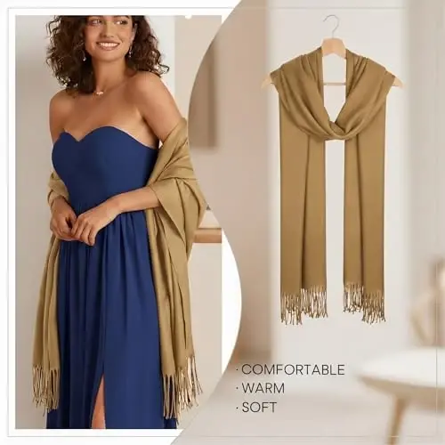 PasModazoneina Shawl Wraps for Women Large Winter Scarf Soft Shawls and Wraps for Evening Dresses Shawl for Wedding - 2