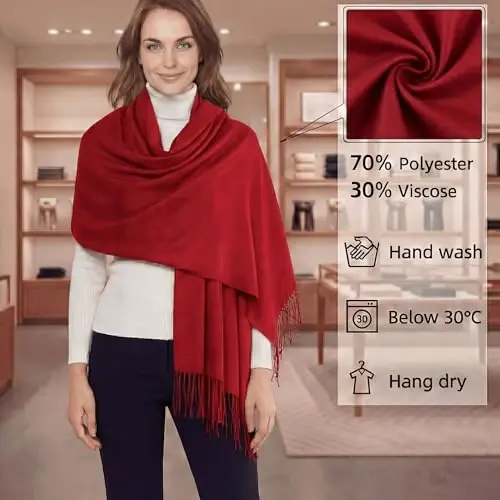 PasModazoneina Shawl Wraps for Women Large Winter Scarf Soft Shawls and Wraps for Evening Dresses Shawl for Wedding 
