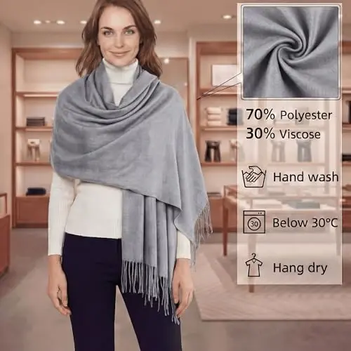 PasModazoneina Shawl Wraps for Women Large Winter Scarf Soft Shawls and Wraps for Evening Dresses Shawl for Wedding 