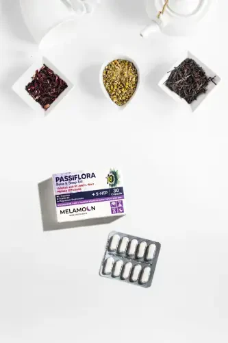 Passionflower (Passiflora) Enhanced with Magnesium and 5-HTP, Stress and Sleep Aid, 30 Capsules - 7