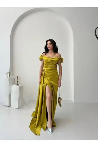 Past pastak yelkali abiye ko'ylak-Xantal - SERICA MODA (1)