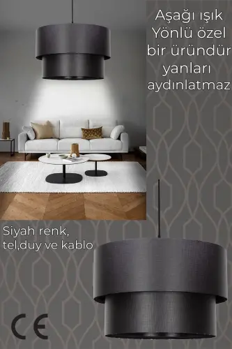 Pasta Sarkıt Avize Siyah Finlin - Siyah - 3