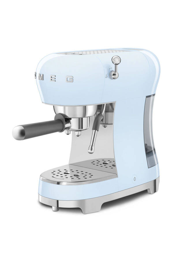 Pastel blue espresso coffee machine. - 5