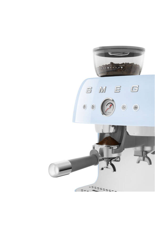 Pastel Blue Grinder Espresso Machine - 6