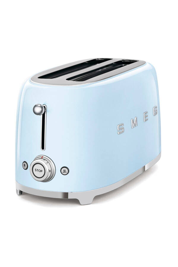 Pastel blue temperature controlled kettle and 2x4 toaster set. - 2