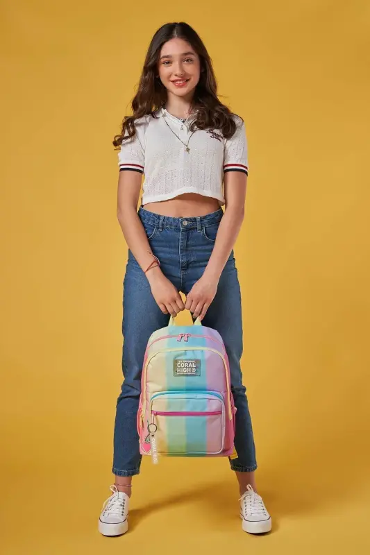 Pastel Colors 3-piece SET School Backpack - pastel colors - 6