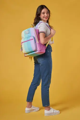 Pastel Colors 3-piece SET School Backpack - pastel colors - 3