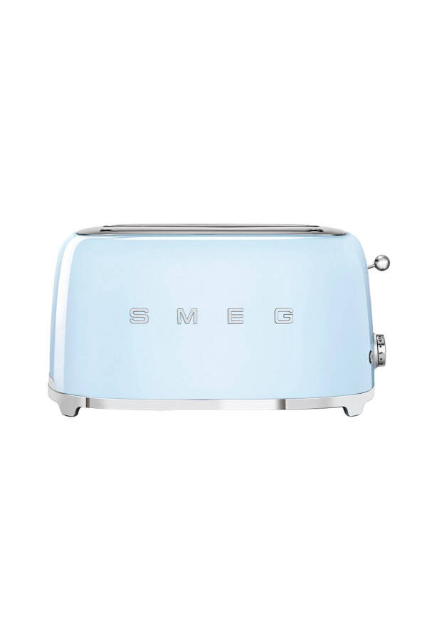 Pastel ko'k rangli haroratni sozlash mumkin bo'lgan choynak va 2x4 toster to'plami. - 4