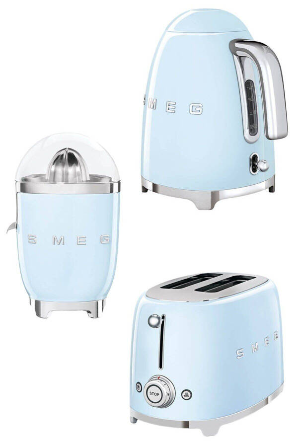 Pastel Mavi Kettle Ekmek Kızartma Makinesi Ve Narenciye Sıkacağı Seti - 2