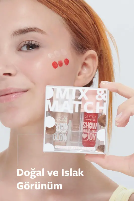 Pastel Show By Mix & Match Glow Liquid Highlighter 72 & Joy Liquid Blush 52-kırmızı - 5
