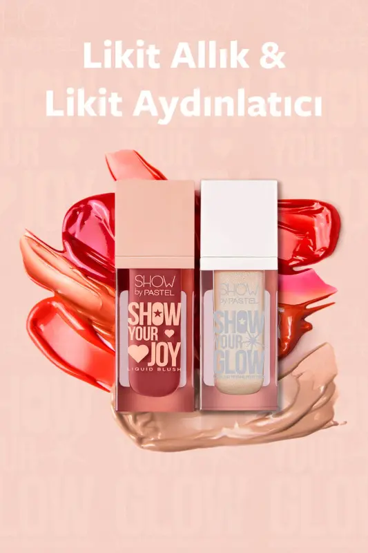 Pastel Show By Mix & Match Glow Liquid Highlighter 72 & Joy Liquid Blush 55-pembe72/55 - 2