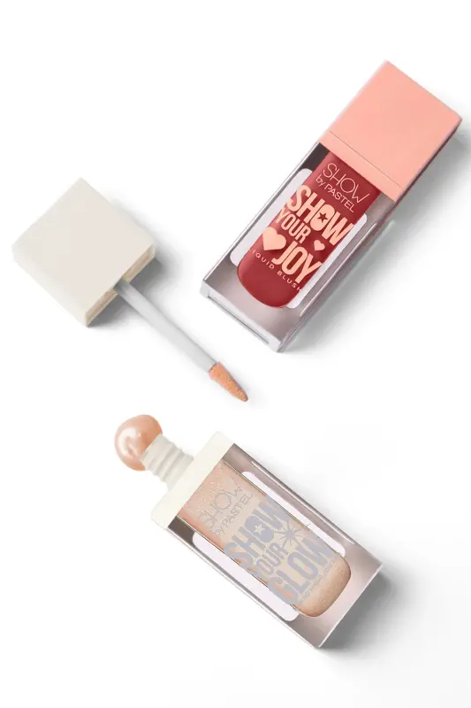 Pastel Show By Mix & Match Glow Liquid Highlighter 72 & Joy Liquid Blush 55-pembe72/55 - 5
