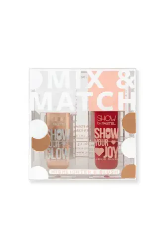 Pastel Show By Mix & Match Glow Liquid Highlighter 72 & Joy Liquid Blush 52-kırmızı - 1