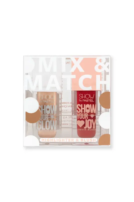 Pastel Show By Mix & Match Glow Liquid Highlighter 72 & Joy Liquid Blush 52-qizil - 1