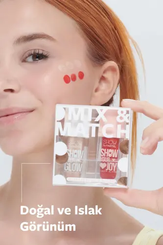 Pastel Show By Mix & Match Glow Liquid Highlighter 72 & Joy Liquid Blush 52-qizil - 5