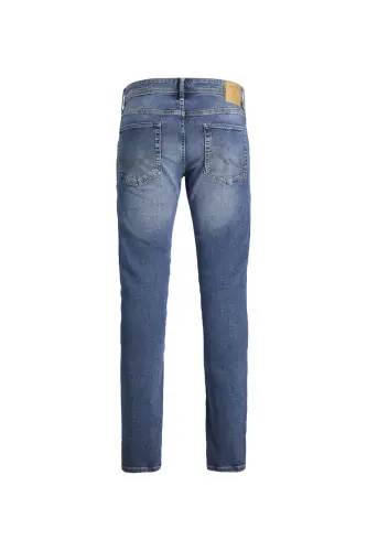 Pastki bel, ingich kiyimli, to'g'ri o'tirgan erkaklar uchun denim shimlar. - 6