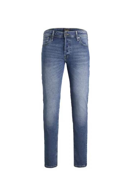 Pastki bel, ingich kiyimli, to'g'ri o'tirgan erkaklar uchun denim shimlar. - 8