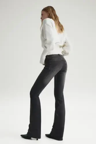 Pastki belli bootcut jinsi - 4