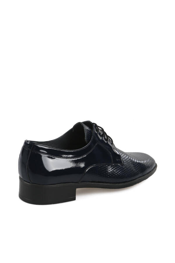 Patent Leather Navy Blue Oxford Classic Tuxedo Groom Shoes with 100% Leather Design - 8